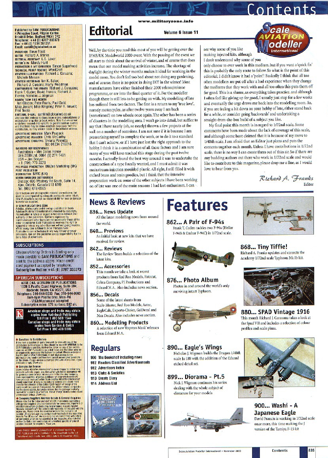 Scale Aviation Modeller International 2000-11
